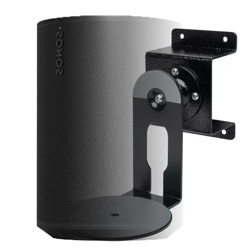Produktbild: shinar Metall Wandhalterung Kompatibel mit Sonos Era 100,Schwenkbar bis zu 360°,Neigbar -70°/+70° (Rauf und runter, Links und rechts) mit kabelmanagement Max. 12 kg Schwarz