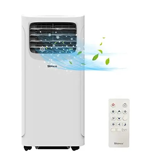 Produktbild: SHINCO Mobile Klimaanlage mit Abluftschlauch, 9000BTU, 2,6 kW, Kühlen&Ventilieren&Entfeuchten, Mobiles Klimagerät mit Schlafmodus, Raumgröße bis 22㎡, 24-Stunden-Timer