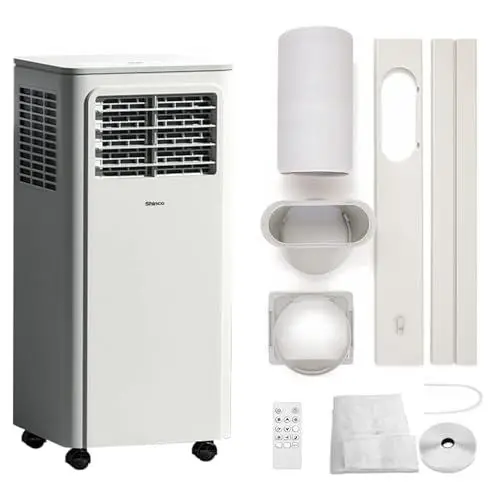 Produktbild: SHINCO 7000 BTU Mobiles Klimagerät(2,05kW), Kühlen&Ventilieren&Entfeuchten, Raumgröße bis 54m³(18㎡), Mobile Klimaanlage mit Abluftschlauch und Ablaufschlauch, Schlafmodus