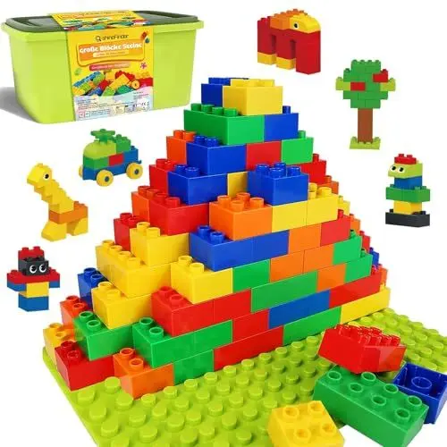 Produktbild: shineFinder Großen bausteine Kompatibel mit duplo bausteine, für Kleinkinder ab 2 Jahren mit Steinebox, Set für Kreatives Spielen, Lernspielzeug