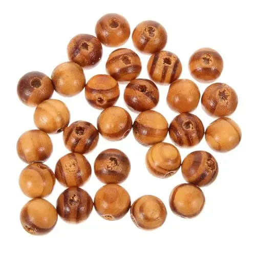 Produktbild: SHINEOFI 100St kaffeefarbene Perlen ohrringe kinder bastelset lose Perlenanhänger Holzperlen Kaffeezubehör Bastelperlen Kiefernholz Zubehör für Kinderperlen runde Perlen Armband Perlen