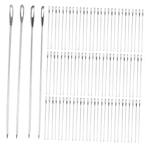 Produktbild: SHINEOFI 100st Hand Nähnadel Kompakte Garnnadel Häkelnadeln Zum Häkeln Gobelinnadel Aus Metall Sicherheitsnähnadel Strickzubehör Stricknadeln Strick- Und Häkelbedarf Nähzubehör Silver Eisen