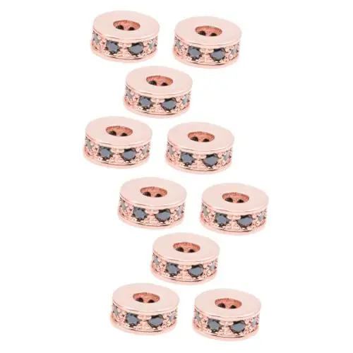 Produktbild: SHINEOFI 10 STK Perlen Charme rosenkranz Gold Beads for Jewellery Schmuckdekoration Schmuckelemente Schmuck Abstandsperlen Anhänger Roségold Zirkon-Anhänger Schmuckzubehör Golden