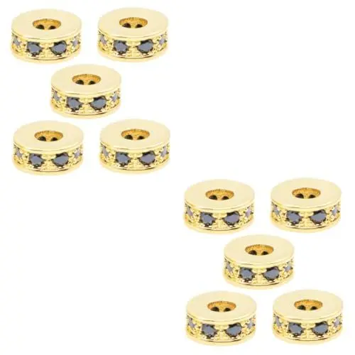Produktbild: SHINEOFI 10 STK Zirkon-anhänger DIY-anhänger Abstandsperle Aus Strass Trennzeichen Für Halskettenanhänger Strassperlen Abstandshalter Für Charm-armbänder Charm-Armband-abstandshalter Golden
