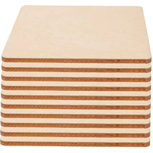 Produktbild: SHINEOFI 10 Stück Handbemalte Holzplatten Rechtecke Rohlinge Aus Lindenholz Planken Holziges Leere Flaggen Bastelmaterial Leere Schilder Sperrholz DIY Bastelarbeiten Leere