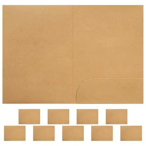 Produktbild: SHINEOFI 10 Stück Kraftpapier-Ordner A4-Aktenordner Mit Einzeltasche Dokumentenordner Besprechungsbedarf Präsentationspapier Organizer Projektordner Für Büro Schule Zuhause