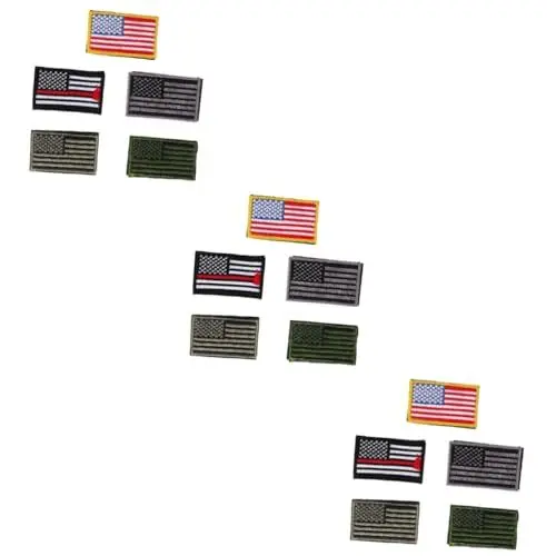 Produktbild: SHINEOFI 15 Stk Taktischer Flaggenpatch Armbandaufkleber Veteranen-patches Usa-abzeichen-patch Stickerei-patch-aufkleber Mit Us-flagge Lederjacken Amerikanische Aufkleber Hutaufkleber Stoff
