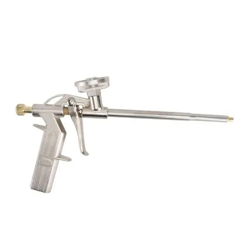Produktbild: SHINEOFI 1Stück Ergonomisches Shooter Werkzeug Für Baukleber Vollmetall Schaumstoffkleberpistole Für Präzise Anwendungen Im Haushalt Und Silberfarben