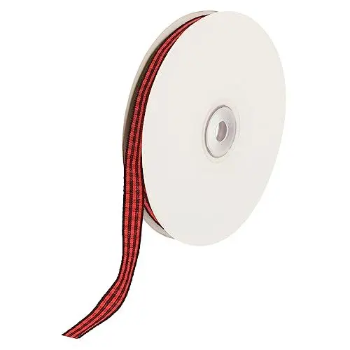 Produktbild: SHINEOFI 1 Rolle Schwarzes und rotes Gurtband Bänder im Weihnachtsstil Weihnachten Weihnachtsband seidenband Weihnachtssto Geschenke für kleine Geschenke Wickelband Weihnachtsgeschenkbänder