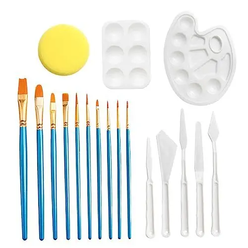 Produktbild: SHINEOFI 1 Satz Künstlerbedarf Doodle Tools Kunst Pinsel aus Nylonhaar Malutensilien für Schüler Plastik spachtel Mixer Graffiti-Werkzeug Farbmischer malen Zeichenwerkzeug hölzern