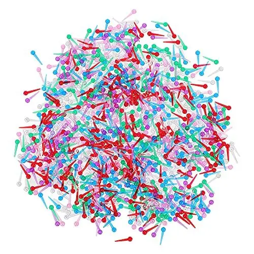 Produktbild: SHINEOFI 1 Schachtel Stift Strapazierfähige Paillettennadel Bunte Kunststoff-paillettennadel Lippenbalsambeutel Puppe Sonnenbrille Seide Bastelnadel Plastik Kind Schmücken