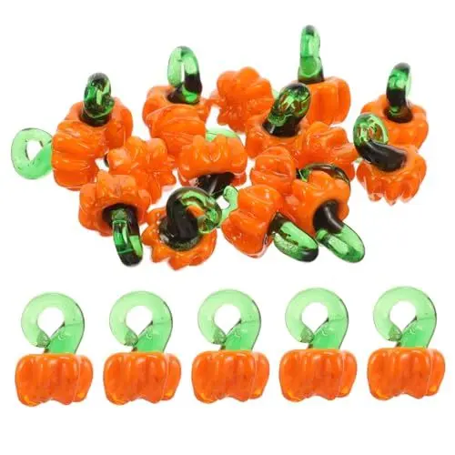 Produktbild: SHINEOFI 20St Glasierter Kürbisanhänger Fruchtperlen aus Glas Charm-Anhänger aus Glas schmuck herstellen scrapbook DIY Charme Gemüseperlen Kirsche schmücken Materialien 3d Glasperlen