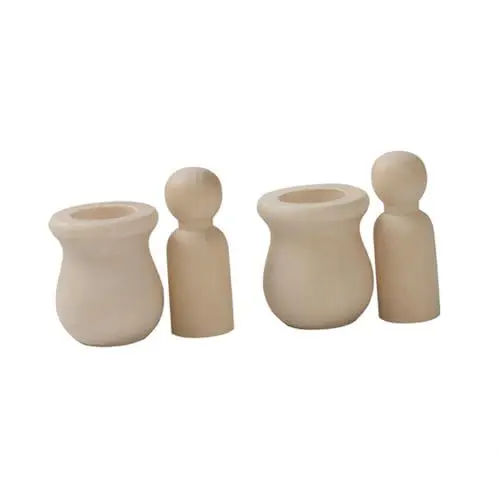Produktbild: SHINEOFI 20 Satz 40 Stück Holzpuppen DIY Holzspielzeug Steckpuppen herstellen Steckpuppen selber machen unbemalte Peg-Puppen Schaufensterpuppen unfertige Puppen Holzpuppe für DIY Hölzern