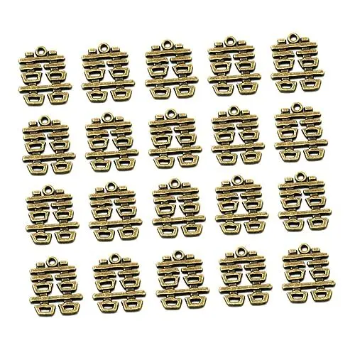 Produktbild: SHINEOFI 20st Charm-anhänger Anhänger Charme Zum Basteln Chinesische Doppelte Glücksbringer Halskettenzubehör Selber Machen Diy Anhänger Charms Diy-halskette Liefert Schmuck
