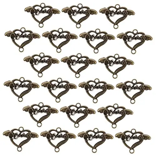 Produktbild: SHINEOFI 20st Liebesverbindung Schmuckornamente Armbänder Mit Anhängern Herz-halsketten Anhänger Für Herzketten Herzförmige Anhänger Herz Schmuck Charme Halskette Herzanhänger Legierung