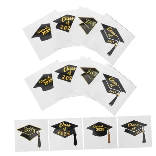 Produktbild: SHINEOFI 24 Stück Teiliges Set Abschluss Aufkleber Kreative Bachelor Hut Sticker für Abschlussfeier zum Dekorieren von Geschenken Kleidung und Notizen für Abschluss