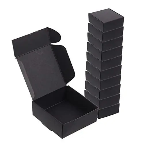 Produktbild: SHINEOFI 25Er Boxen Postbox Versandkarton-Kit kleine Kartons Große Umzugskartons Boxen mit Deckel Kartons für den Umzug Versandochse Verpackungskartons für den Versand Papier Black