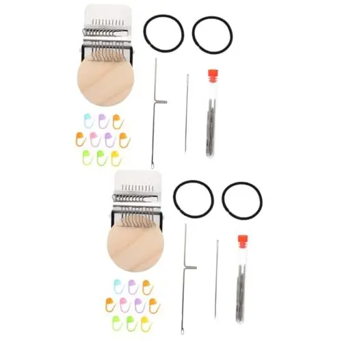 Produktbild: SHINEOFI 2 Sätze kleine Strickmaschine ??? de Materialprämie Nähmaschine für Kinder kinderwebrahmem handystativ Kleidung DIY Webstuhl Ausbessern von Jeanskleidern Weben