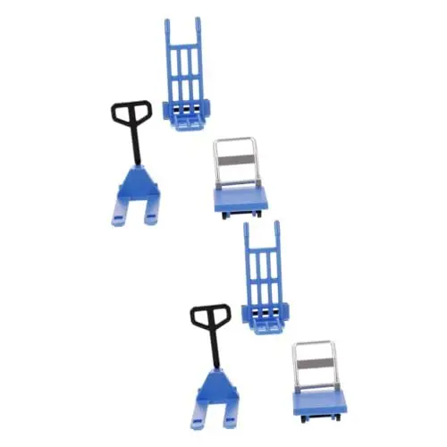 Produktbild: SHINEOFI 2 Sets Puppenhaus Modellhaus Layout Mini Gabelstapler Mini Plattformwagen Winziger Modellwagen Miniatur Werkzeughaus Gabelstapler Modell Mini Gabelstapler Möbel