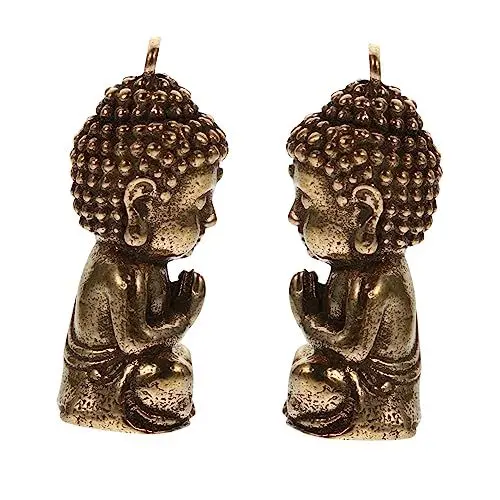 Produktbild: SHINEOFI 2 Stück Buddha Schmuckanhänger Aus Reinem Kupfer Buddha Anhänger Buddha Schmuckanhänger Buddha Schlüsselanhänger Buddha Schlüsselanhänger Buddha Halskettenanhänger