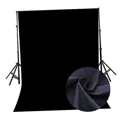 Produktbild: SHINEOFI 2m Fotostudio Hintergrund Schwarz Stoff Einfacher Solor-Hintergrund Für Bilder Videofotografie Fotoautomaten-filmaufnahmen Blendfrei Schmutzabweisend Leicht Zu Reinigen
