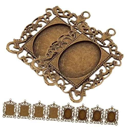 Produktbild: SHINEOFI 30 Stk Edelsteinbasis Schmuck-anhänger-tablett Kreistablett Halskettenanhänger Für Die Schmuckherstellung Edelstein Halskette Cameo-einstellung Armband Schmuckständer