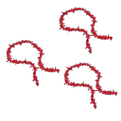 Produktbild: SHINEOFI 360 Stk bastelkasten bastelmaterial perlenohrringe schmuckwerkzeug perlenstring Korallen-Anhänger Perlen für Schmuck Strand Perlen für Armband unregelmäßige Korallenperlen Harz rot