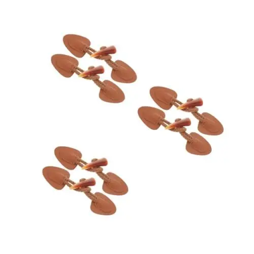 Produktbild: SHINEOFI 3 Sätze Knöpfe Nähzubehör Hornschnalle Lederbekleidung Umschalten Mantel Zum Annähen Knebel Mantelknopf Hupenumschalter Kleiderschnallen Kleidungsschalter Harz Brown 2 Stück * 3