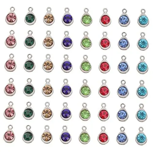 Produktbild: SHINEOFI 48St Halskettenanhänger Charms zum Basteln von Schmuck DIY-Kunst und Handwerk Schmuckzubehör Charms Charm-Anhänger selber machen Massenzauber gems kristallanhänger Schmuckanhänger