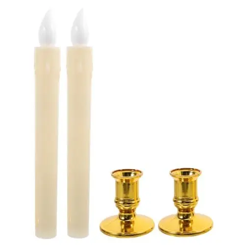 Produktbild: SHINEOFI 4stücke Flammenlose Kegelkerzen Led-kerzen Batteriebetriebene Kerzenlampen Dekoratives Kerzenlicht Für Gemütliche Atmosphäre