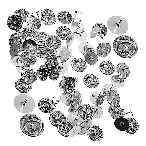 Produktbild: SHINEOFI 50 Sätze Krawattennadeln Leere Stifte Rückseite Der Reversnadel Kupplungsunterstützung Streifen Hemd Zum Binden Krawattennadeln Für Reversnadeln Pin-backs-verriegelung Leerzeichen