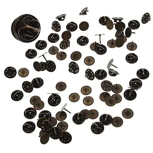 Produktbild: SHINEOFI 50 Sätze Schmetterlingsnadel Brosche Kupplung Schmuckzubehör Selber Machen Messingkupplung Für Liefern Gummi Krawattennadeln Für Schmetterlingskupplungen Nadelsitz Revers Kupfer