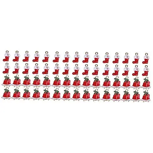 Produktbild: SHINEOFI 60 Stk Weihnachtsanhänger Diy Weihnachtsarmband Erkenntnisse Weihnachtskettenanhänger Weihnachtsschmuck Anhänger Charms Zur Herstellung Von Weihnachtsschmuck Glöckchen-anhänger
