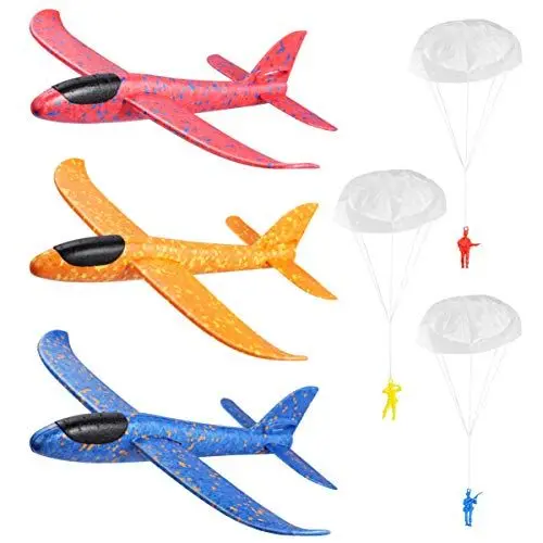 Produktbild: SHINEOFI 6-Teiliges Schaumstoff-Flugzeug-Spielzeugset 14-Zoll-Wurfsegelflugzeug Fliegende Segelflugzeuge Für Kinder Jungen Und Mädchen Partygeschenke Outdoor-Sportspielspielzeug