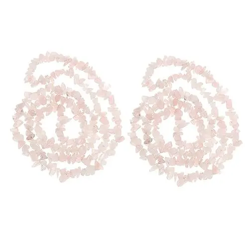 Produktbild: SHINEOFI 6 Saiten natürlicher Kristallkies DIY-Perlen natürliche Chips natursteinperlen armband zubehör Felsen Loch gebohrte Perlen Kristall lose Steine Rosenquarz Kristallstein Rosa