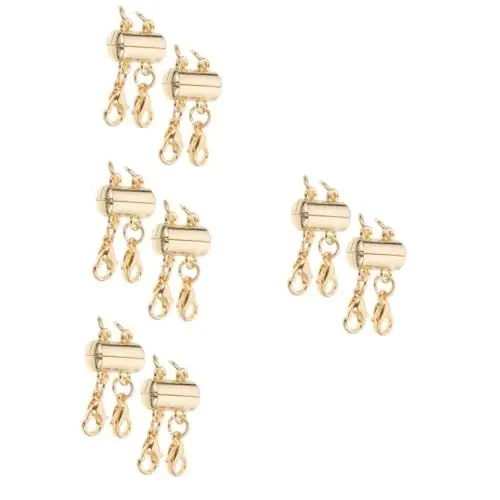 Produktbild: SHINEOFI 8 Stk Halskette Schnalle Kette Choker Halskettenverschlüsse für geschichtet armbandverschluss schmuckherstellung Schmuckschichtverschlüsse Kettenverschlüsse für Lagenlook Legierung