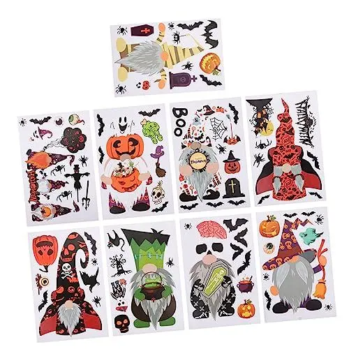 Produktbild: SHINEOFI 9 Blätter Halloween Kühlschrankaufkleber PVC Abnehmbare Wanddeko für Halloweenpartys Gruselige Fenster und Wandsticker für Festliche Dekorationen
