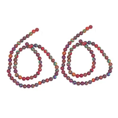 Produktbild: SHINEOFI Polierte Bunte Perlen 2 Stränge Lose Perlen Zur Schmuckherstellung Armband-perlen-set