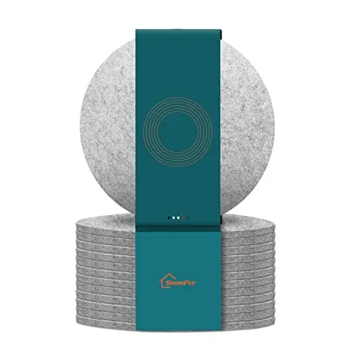 Produktbild: shinfly Untersetzer Gläser, Glasuntersetzer 12er Set, Filzuntersetzer Rund für Gläser, Rutschfester Hitzebeständiger Waschbarer Untersetzer, Coasters für Getränke, Bar, Tassen
