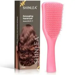 Produktbild: SHINLEA Haarbürste ohne ziepen, Entwirrungs Haarbürste für nasses trockenes Haar, reduziert Haarbruch, beseitigt Knoten, gleitet durch Verfilzungen aller Haartypen, Bürste für Haarglättung, Styling