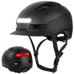 Produktbild: Shinmax Fahrradhelm Herren Damen, Helm Fahrrad mit USB Licht 5 Modi Fahrradhelm mit Visier, Mountainbike Helm Rennradhelm Erwachsen für Scooter Urban Pendler Black L
