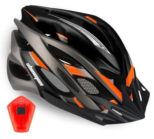Produktbild: Shinmax Fahrradhelm Herren Damen mit Visier Abnehmbarer Fahrradhelm mit Licht MTB Fahrradhelm Erwachsenen Unisex Mountainbike Helm Radhelm Rennradhelm