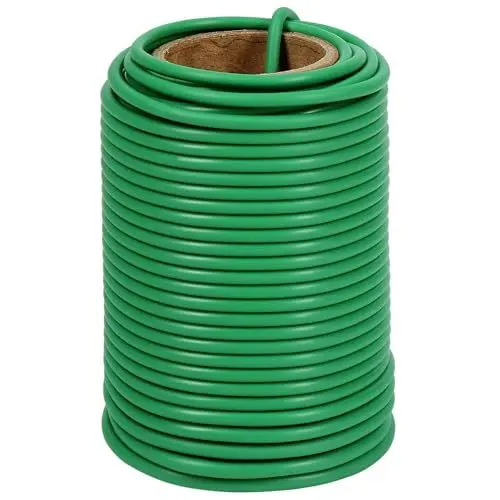 Produktbild: Shintop 3,5mm x 20 m Pflanzenbinder, Grün Pflanzendraht Weich Gartendraht Dicke Bindedraht Gummiert Zum Anbinden von Kletterrosen Geeignet, Pflanzenstütze im Garten