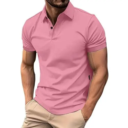 Produktbild: Shirts Herren Herren Poloshirt Jungen Herren Hemd Weiss Sport Poloshirt Herren Men Tshirt Poloshirt Herren XXL Herren Poloshirt Herren 5XL Poloshirt Herren Rosa L
