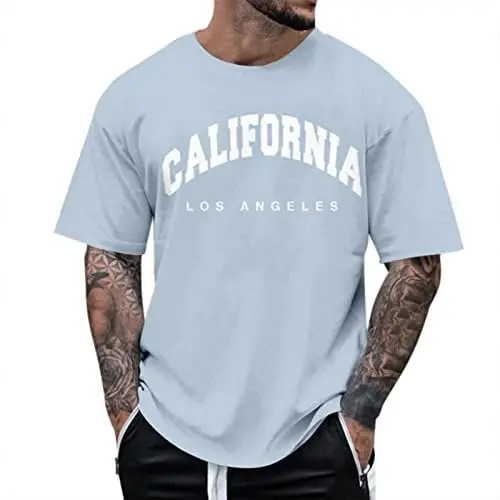 Produktbild: Shirts Men Basic t-Shirt mit Bikini Aufdruck t-Shirt Herren Slim fit Partner t Shirts 2 Set King Queen t Shirt weiß Herren v-Ausschnitt 10er Sport t-Shirt männer Oversize
