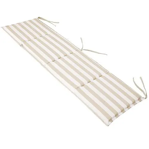 Produktbild: shivler Bankkissen Gartenkissen Gartenbank Polster Gartenmöbelauflagen Auflagen Bankpolster Kissen (114 x 46 cm, Ecru mit Streifen)