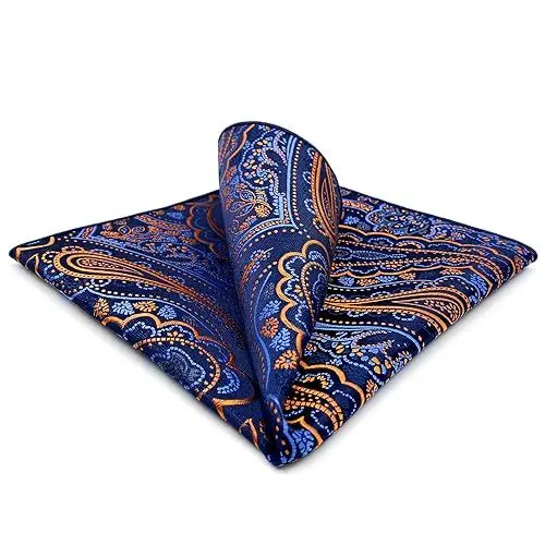 Produktbild: Shlax&Wing Einzigartig Herren Seide Krawatte Blau Orange Paisley Blumen