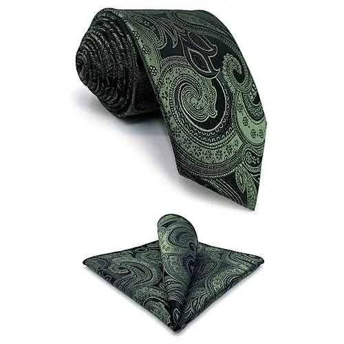 Produktbild: Shlax&Wing Herren Krawatte Paisley Mehrfarbigs for Männer Dark Grün Seide Lang