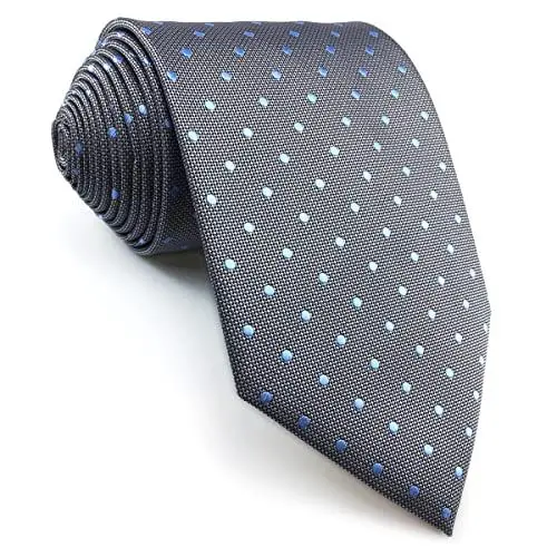 Produktbild: Shlax&Wing Neu Entwurf Punkte Herren Krawatte Grau Blau Seide Geschäftsanzug Classic