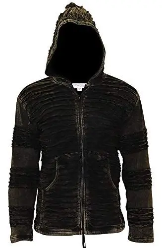 Produktbild: SHOPOHOLIC FASHION Herrenjacke mit Fleece-Futter, Stonewashed im Rasiererschnitt, Schwarz , XXL